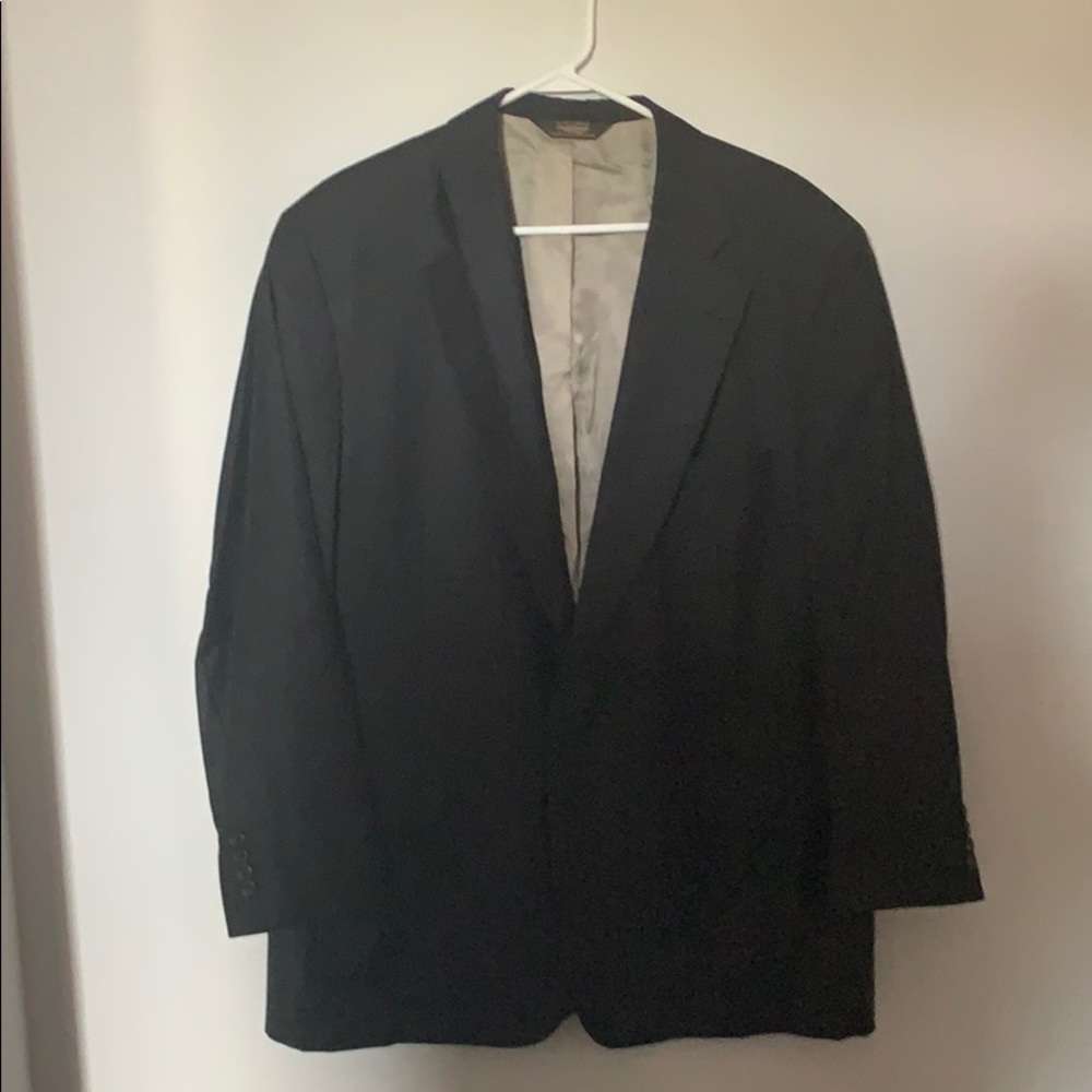 Men’s Paul Stuart black pinstripe suit coat 45R